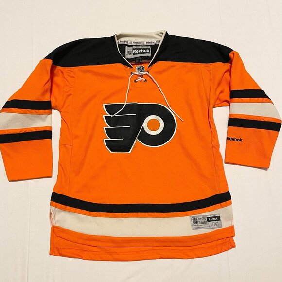 Philadelphia Flyers Youth Size L/XL Orange Reebok Jersey - Picture 1 of 16